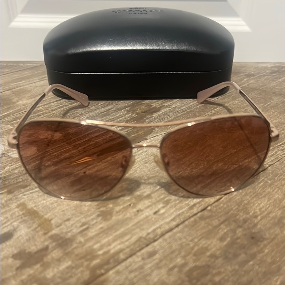Coach Rose Gold Aviator Sunglasses